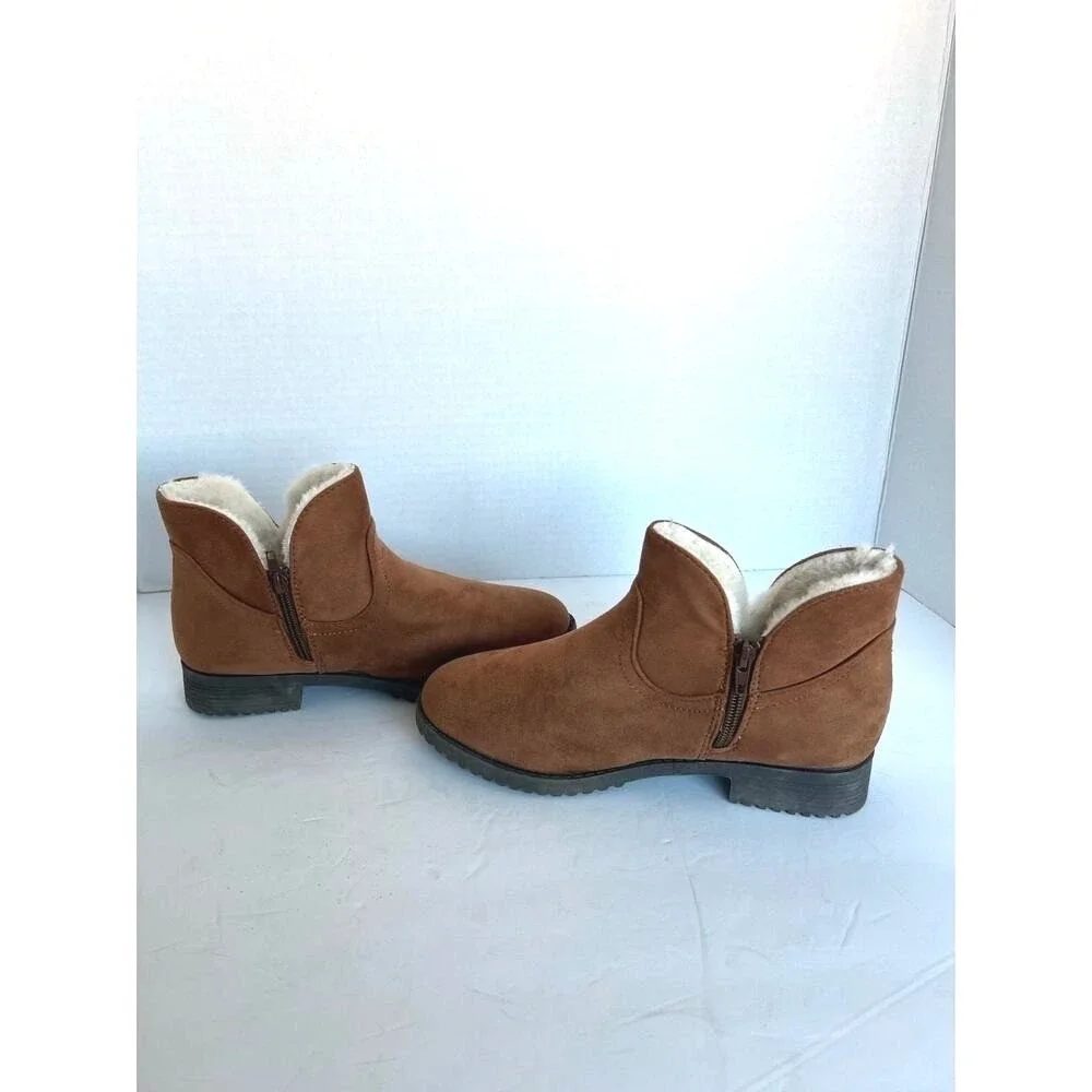 CL By Laundry Women's Faelyn Brown and Cream Vegan Ankle‎ Boot la Sz 6.5